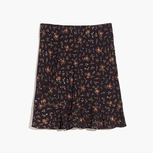 NWT ♡ MADEWELL Flounce-Hem Mini Slip Skirt in Fresh Sprigs